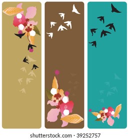 Set of decorative banners
