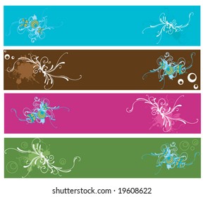 Set of decorative banners with abstract patterns