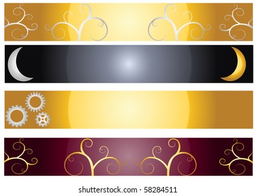 A set of decorative banners for websites