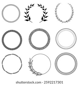 Set of decorative black and white frames for design
