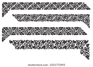 Set of decorative border and corner - Vector modular
