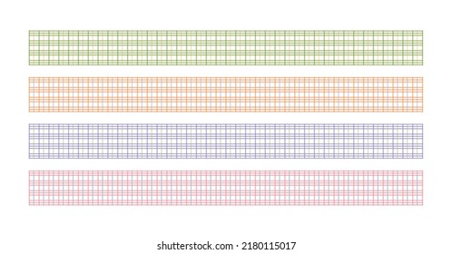 A set of decorative border line illustrations with a colorful check pattern.