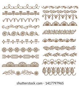 Set of decorative border, wedding design element