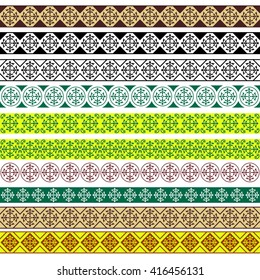 Set of decorative borders, Arabic style. Pattern brushes for rectangular frames are included.