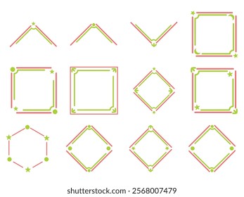Set of decorative borders and frame flat vector illustration