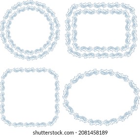 Establecer bordes decorativos de contornos de olas y peces 