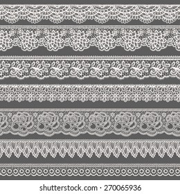 Set of decorative borders stylized like laces