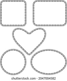 Set of decorative borders  various shapes from contour design elements