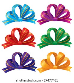set of decorative bows. CMYK