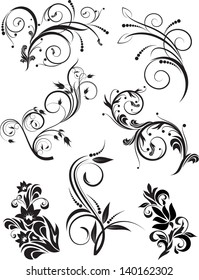 Set Decorative Branches Design Vector Illustration Stock Vector ...