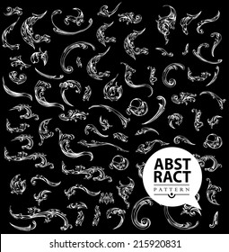 Set of decorative, calligraphic  design elements, pattern can be used for invitation, congratulation