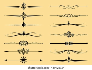 Set of decorative and calligraphic design elements in vector.