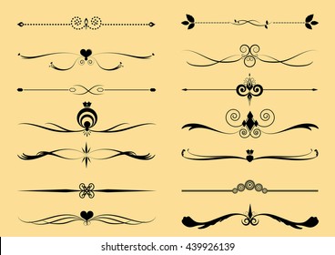 Set of decorative and calligraphic design elements in vector.