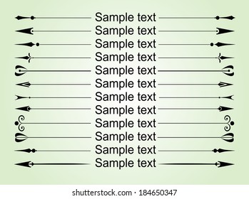 Set of decorative calligraphic elements for editable and design