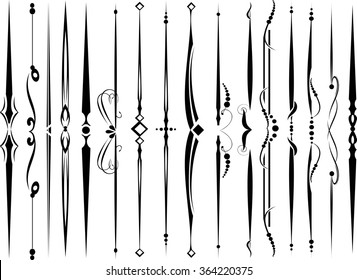 Set of decorative calligraphic elements for editable and design