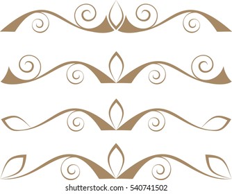 Set of decorative calligraphic elements for editable and design.