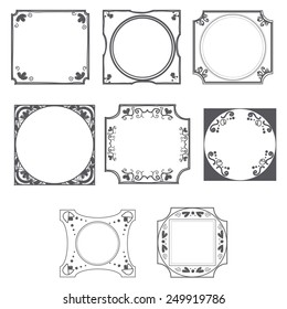 set of decorative and calligraphic grey frames