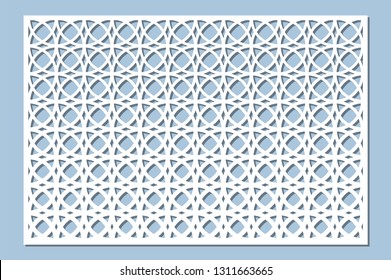 Set decorative card for cutting. Arabesque pattern. Laser cut panel. Ratio 2:3. Vector illustration.