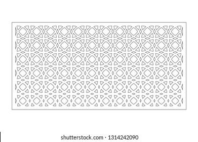Set decorative card for cutting. Arabesque pattern. Laser cut panel. Ratio 1:2. Vector illustration.