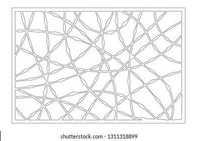 Set decorative card for cutting. Drop line pattern. Laser cut panel. Ratio 2:3. Vector illustration.