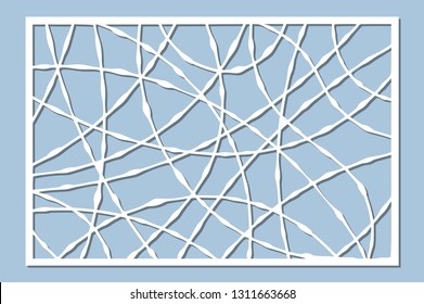 Set decorative card for cutting. Drop line pattern. Laser cut panel. Ratio 2:3. Vector illustration.