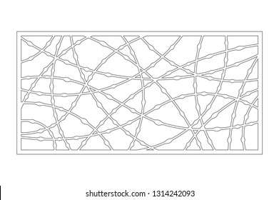 Set decorative card for cutting. Drop line pattern. Laser cut panel. Ratio 1:2. Vector illustration.
