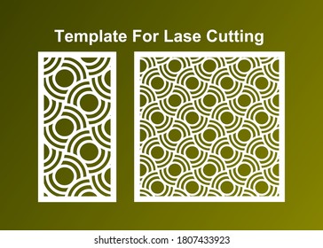 Set decorative card for cutting, Geometric Pattern Laser Cut. Ratio 1:1, 1:2 Vector File