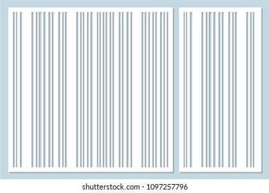 Set decorative card for cutting laser or plotter. Geometrical linear pattern. Laser cut. Ratio 1:1, 1:2. Vector illustration.