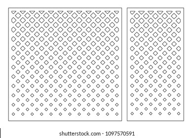 Set decorative card for cutting laser or plotter. Classical arab pattern. Laser cut. Ratio 1:1, 1:2. Vector illustration.