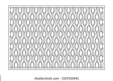 Set decorative card for cutting. Line wave pattern. Laser cut. Ratio 2:3. Vector illustration.
