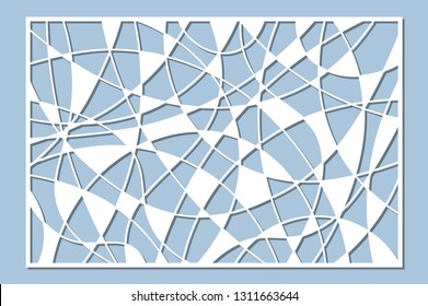 Set decorative card for cutting. Mosaic line pattern. Laser cut panel. Ratio 2:3. Vector illustration.