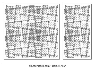 Set decorative card for cutting. Square pattern. Laser cut. Ratio 1:1, 1:2. Vector illustration.