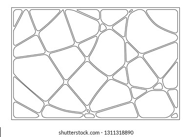 Set decorative card for cutting. Wave linear pattern. Laser cut panel. Ratio 2:3. Vector illustration.