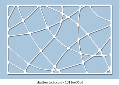 Set decorative card for cutting. Wave linear pattern. Laser cut panel. Ratio 2:3. Vector illustration.