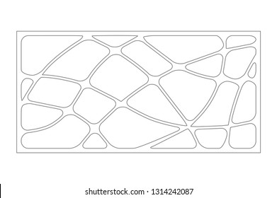 Set decorative card for cutting. Wave linear pattern. Laser cut panel. Ratio 1:2. Vector illustration.