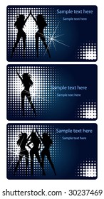 Set of decorative cards with silhouettes