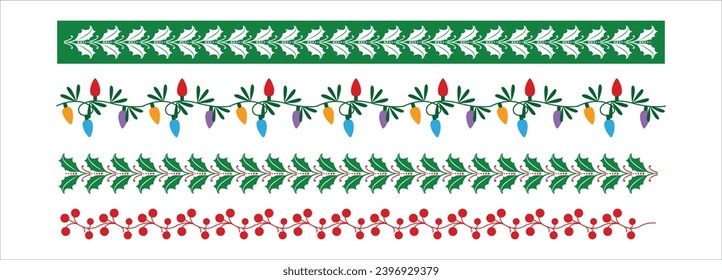 Set of decorative charismas borders , merry charismas