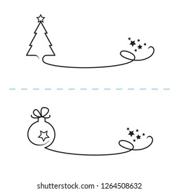 Set Of Decorative Christmas Calligraphic Elements For Winter Holiday Cards and Letters with Text.