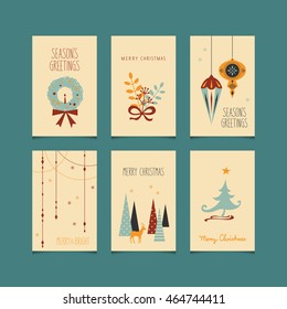 set of decorative christmas cards