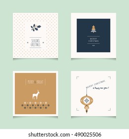 set of decorative christmas cards