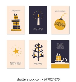 set of decorative christmas cards