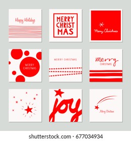 set of decorative christmas cards