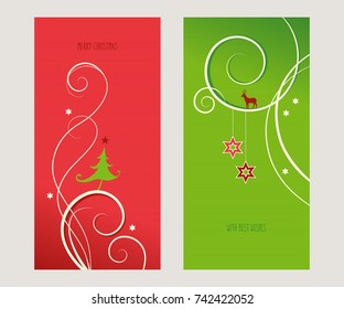 set of decorative christmas cards