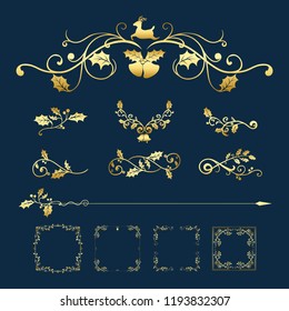 Set of decorative Christmas designs for cards vector