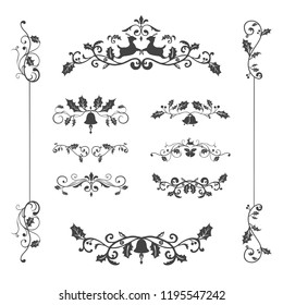 Set of decorative Christmas designs for cards vector