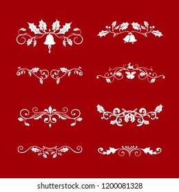 Set of decorative Christmas designs for cards vector