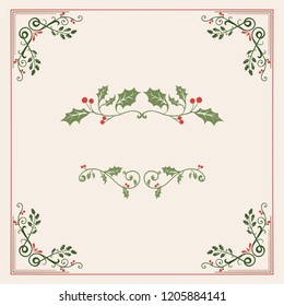 Set of decorative Christmas designs for cards vector