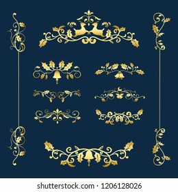 Set of decorative Christmas designs for cards vector