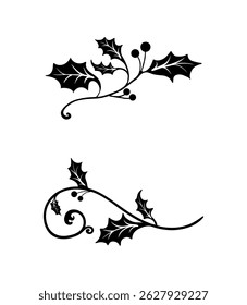 Set of decorative Christmas designs for cards vector