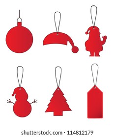 set of decorative Christmas elements for tree Tags christmas